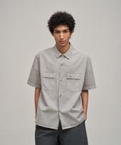 Le Tigre Open Collar Overdyed Shirt (Dusty Gray) Dusty Gray/L