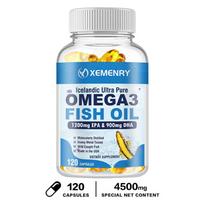 XEMENRY - Omega-3 Fish Oil Dietary Supplement Capsules - Heart, Brain, Eye, and Joint Health 120*1