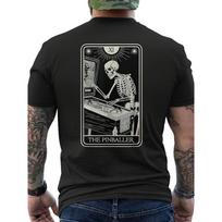 Men's Retro Pinballer Tarot Card T Shirt Pinball Machine Back Print Glossy Finish Arcade Gaming Apparel All Season Casual Wear S juoda