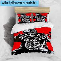 1PC Anarchy Motorcycle Club 3pcs Bedding,Including 1pc Duvet Cover And 2pcs Pillowcases Perfect for Christmas,Ideal for Bedroom, Dormitory 135cm*200cm