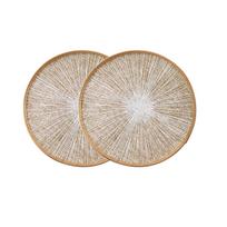 2/4/6/8pcs Round Burlap Macrame Placemats, Bohemian Jute Country Placemats, Diameter 15 Inches, for Table Decoration (white,38cm&Round) balta