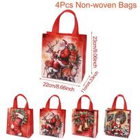 4 vnt. Kalėdinis dovanų maišelis Santa neaustinis maišelis Kalėdinės dekoracijos namams Kalėdos Navidad Noel Dovanos Naujųjų metų pakavimo maišelis 4pcs įvairiaspalvis