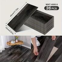 Self-adhesive Vintage Wood Grain Wallpaper Peel and Stick Wall Decal DIY Kitchen Living Room Bedroom Floor Decor Sticker Install 15cm x 45cm x 36pcs