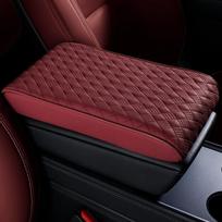 Premium Nappa Leather Car Center Console Pad & Riser Cushion - Comfortable, Scratch & Wear Resistant Universal Armrest Cushion