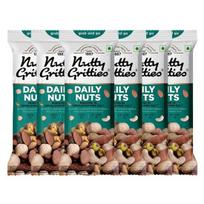 Nutty Gritties Daily Nuts with 5 Exotic Nuts Macadamias, Hazelnuts, Pistachio Kernels, Almonds, Cashews | 210g (Each Pouch 35g, Pack of 6) 210GM