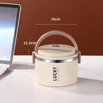 Large Capacity Stainless Steel Two-Layer Bento Box for Kids - Portable and Handheld
