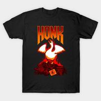 Men Black Print T-shirt Honk! No-Cut Transfer Paper Print Cotton Tshirt L juoda