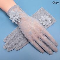 Summer Non-Slip Breathable Flowers Mittens Ice Silk Lace Gloves Sunscreen Gloves pilka