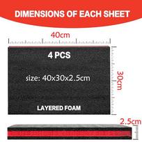 4 Pack Tool Box Foam,Tool Shadow Foam Inserts For Cases,Kaizen Organizer,Polyethylene Storage Sheets For Toolbox Hard Case