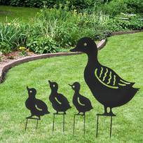 4 Piece Garden Silhouette Stakes, Animal Sculpture, Lawn Inserted Decoration , Black6