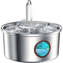 8L Didelės talpos šunų vandens fontanėlis Nerūdijančio plieno gyvūnų vandens dozatorius Tylus veikimas Automatinis gyvūnų girdytuvas With Bowl gray