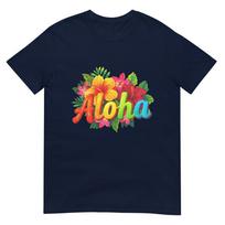 Aloha Hawaii Hawaiian Tropical Luau Party Hibiscus Flower TShirt S