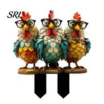 Lawn Decoration Stake Cute Animal Garden Stake, 2D Acrylic Chickens Elephants Yard Art Elephant Waterproof Outdoor Squirrel for Flower Bed Planter C