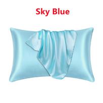 New 2pcs Nordic Pure Emulation Silk Pillowcase White Black Grey Decorative Pillow Covers Luxury Comfortable Home Bedding Cases 51x66cm