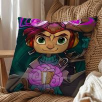 Retro style game Psychonauts Pillow Case Pillow Case Living Room Sofa Cushion Cover Suitable For Home Bedroom Room Decoration 35x35cm