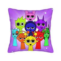 Sprunki Game Square Pillowcases Polyester Seat Oren Pinki Cushion Cover Funny Home Decoration Pillow Cover 45*45 40x40cm