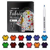 Fabric Paint Pens Art Markers for Adult Kid Crafts Gift Fabric Pens Permanent for Clothes White T-Shirt Canvas Hand Bag black