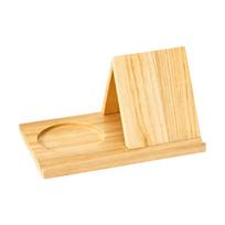 Desktop Organiser Triangular Wooden Bookstand with Drink Tray and Phone Stand Ergonomic Reading Stand for Home Offices