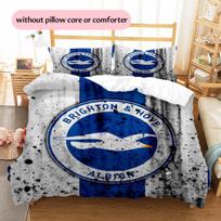 Brighton & Hove Albion Pattern Bedding Quilt Set  Home Decoration  Gift (1 * duvet cover + 2 * pillowcase  without core) 135x200cm