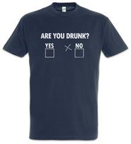 Are You Drunk Herren T-Shirt Yes? No? Cross Fun Drinker Beer Bier Booze Hangover XXL