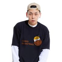 Sturf Corgi Lily Degur Layered Long Sleeve T-Shirt Navy/Xl