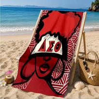 Delta Sigma Theta Beach Towel, Quick-drying, Easy to Care for, Suitable for Both Fitness and Beach Vacations,Sports Essential 70cmx140cm(27x55inch)
