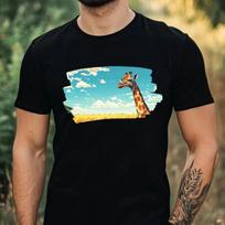 T-Shirt Herren Giraffe im Anime Style Motiv Baumwolle Größe XS bis 5XL XS