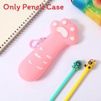Creative Cat Paw Silicone Pencil Case For Kids School Supplies Storage Organizer rožinė