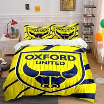 Oxford United logotipas Patalynės komplektas Patalynė Antklodės užvalkalų komplektas Antklodės užvalkalas Pagalvės užvalkalai  (1 * Antklodės užvalkalas, 2 * Pagalvių užvalkalai, be antklodės įdaro) 135x200cm