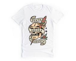 Death Before Dishonor Skull TShirt White Unisex S To 5xl S