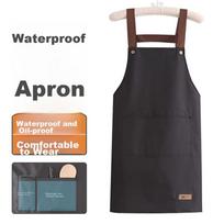 Meilixin Waterproof And Oil-Resistant Apron for Kitchen, Unisex for Household Cleaning, Restaurant Kitchen Cooking Work Waist Apron, Black