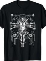 Unisexs TShirt Vintage Futuristic Robotic SciFi Fans Vitruvian Unisex Meme Tee Hip Hop Unisex Harajuku Y2k Cotton Top Oversize Shirt L