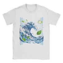Liquid Digital Wave Aesthetic T Shirt Frutiger Aero Unique Tee Shirt Short Sleeve Round Neck TShirt Pure Cotton Printed Tops S