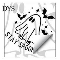 Halloween Window Stickers Cartoon Ghost Cling, Waterproof Bat Static Glass Sun-proof Decoration Sticker, Removable No Adhesive Sticker for Holiday balta