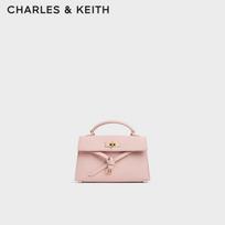 CHARLES & KEITH Lychee Effect Crossbody Bag S rožinė