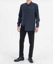 Pelto Viscos Relax Loose Fit Shirt [Dark Color] Blue/L