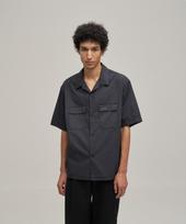 Le Tigre Open Collar Overdyed Shirt (Almost Black) Almost Black/L