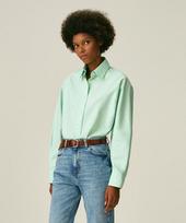Lady Volume Placket Point Oxford Shirt_Light Green Light Green/M
