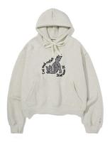 Katrina Kay Relax Cat Hoodie - Oatmeal Charcoal/Free