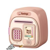 Voice Reminder Smart Money Deposit Box Electronic ATM Penny Bank  Home Decoration Pink-Style C