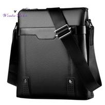 Vyriškas dirbtinės odos verslo kelionių krepšys Crossbody Satchel ant pečių juoda