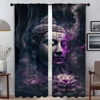 Indian Buddha Curtains for Living Room Curtain for Room 2 Panel Shades Halloween Decoration Partition Home Interior Curtains W50xH70cmx2pcs-CL