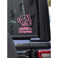 1pc Baby On Board Car Sticker one-size rožinė