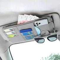 Automobilinis skydelis nuo saulės, kelių kišenių automobilio salono priedai Kišeninis laikiklis automobilio dokumentų laikymo maišelio rašiklio laikiklis pilka