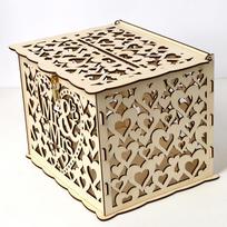 Wedding Card Box with Lock Rustic Wood Gift Box Card Holder for Wedding Anniversary Reception Baby Shower Party type 2