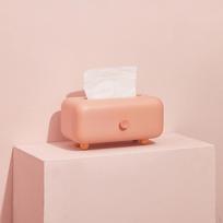 Elegant Tissue Holder, Rectangle Dispenser Facial Holder Case Organizer for Home Bedroom Pink beige