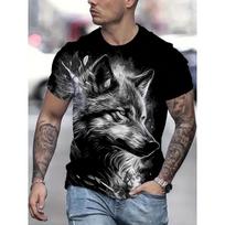 Fire Wolf Graphic 3D Print Men T-Shirt Summer Oversized Causal T-Shiet Men's Fashion Fitness Short Sleeve Clothing Tops Tees 5XL