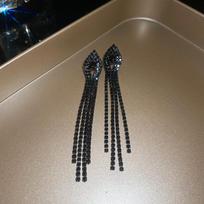 Luxurious Rhinestone Geometric Tassel Earrings: Elegant, Edgy, and Eye-Catching