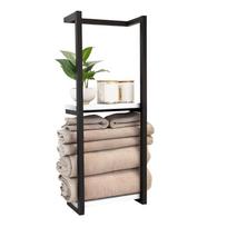 Natural Tung Wood Elegant Bathroom Wall Mounted Towel Rack and Storage Shelf Organizers for Moisture Resistance balta