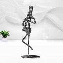 Muzikinė metalinė figūrėlė Ornamentas Stalo dekoracija Gimtadienio dovana Rankdarbiai Statulėlė Grupės skulptūra Figūrėlė Muzikos žmogus Muzikos grupė white